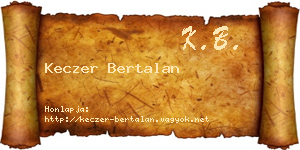 Keczer Bertalan névjegykártya