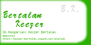 bertalan keczer business card